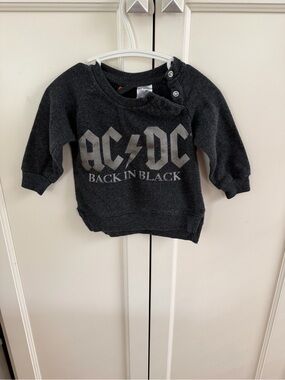 AC/DC 12m Toddler Black 'Back In Black' Crew Sweatshirt